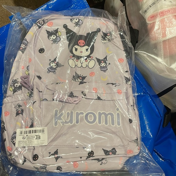 🆕 Hello Kitty - Kuromi - Kawaii - Nylon Backpack - Large Capacity - Purple - NIB - Picture 7 of 10